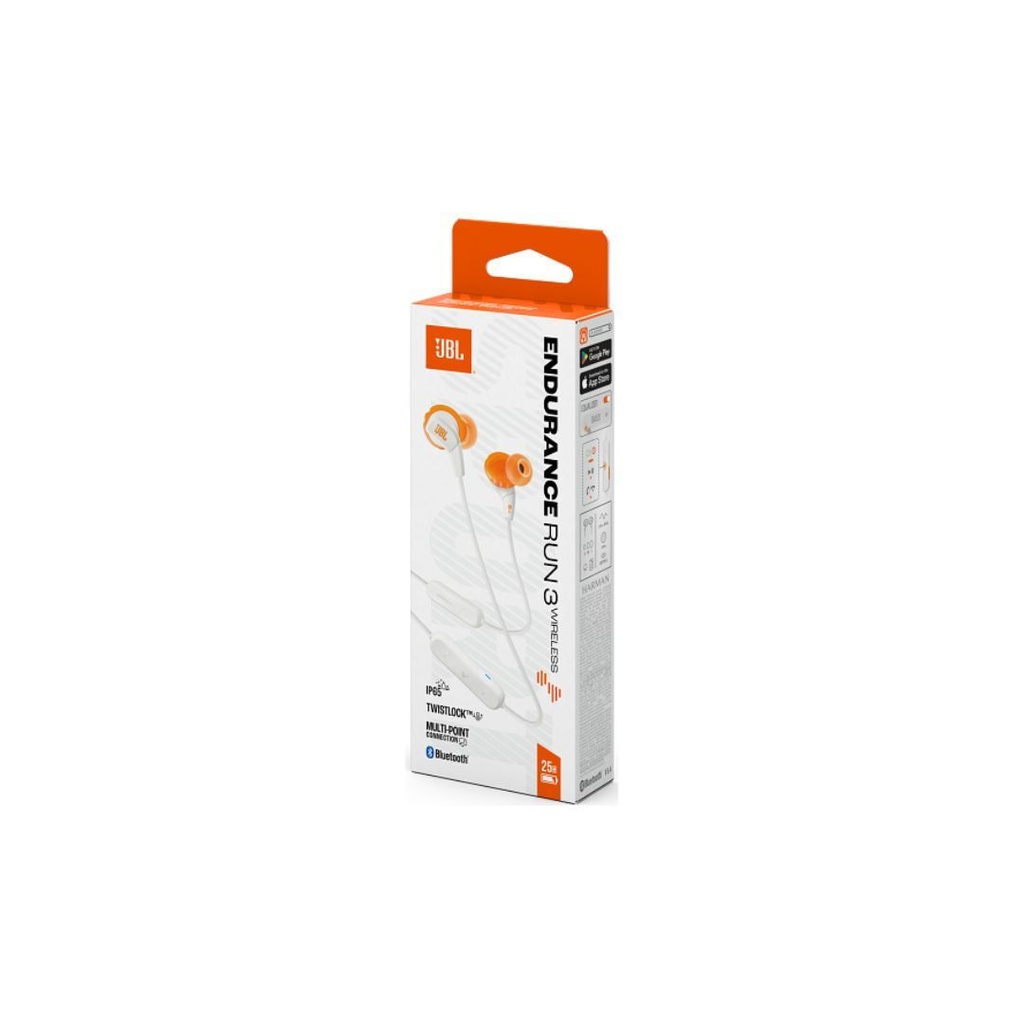 JBL Endurance Run 3 Wireless In-ear Bluetooth Handsfree Sweatproof Headphones White - JB.JBLENDURRUN3BTWHT