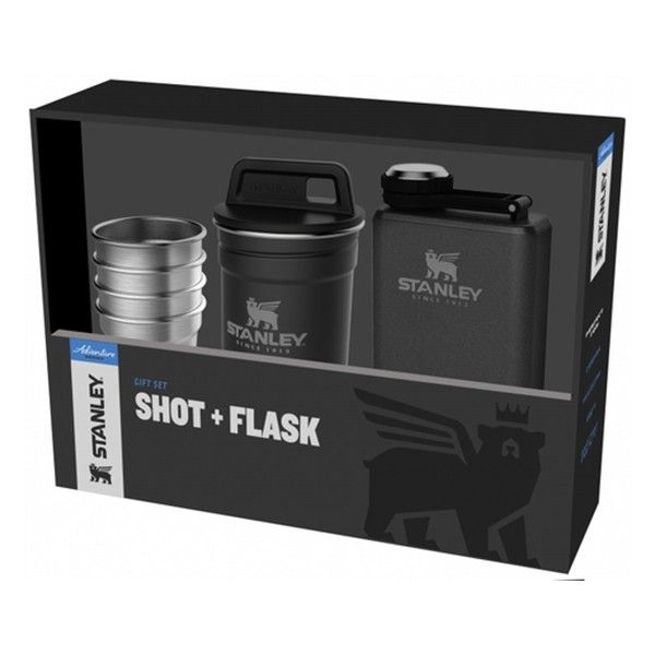 Stanley Adventure Pre-Party Shot Glass + Flask Set Black (10-01883-035)