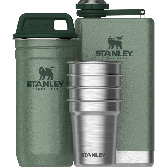 Stanley Adventure Pre-Party Shot Glass + Flask Set Green (10-01883-034)