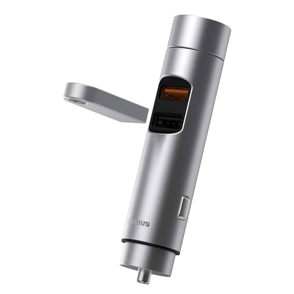 Baseus Energy Column Car Wireless MP3 Charger+FM Transmitter Silver