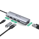 Ugreen 5in1 USB-A 3.0 - RJ45  3x USB-A 3.0  micro USB Adapter - Gray CM266 60812