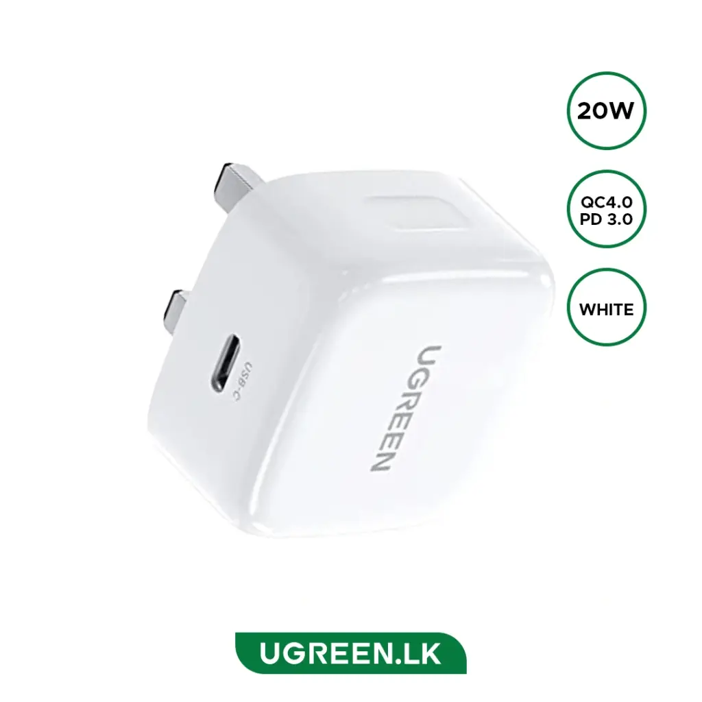 Ugreen CD137-60451B USB-C PD Fast Charger 20W - White
