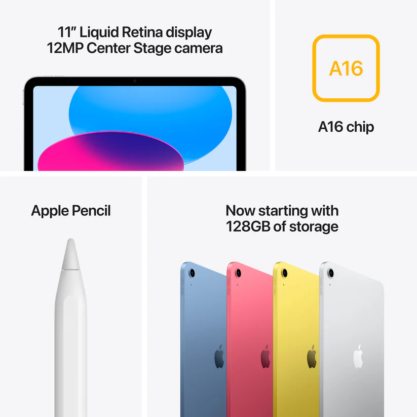 Apple 11inch iPad A16 Wi-Fi 128GB - Yellow - MD4D4