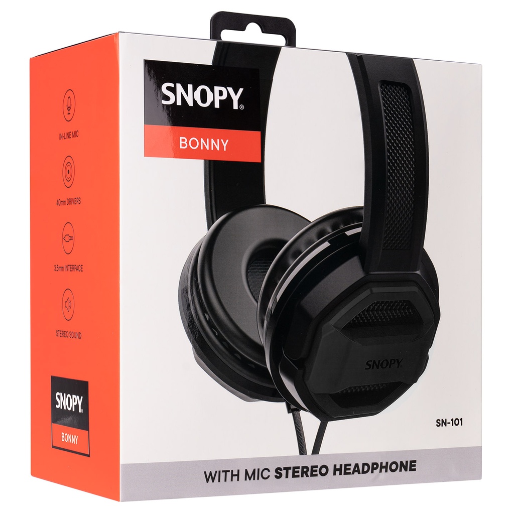 Snopy SN-101 BONNY Black PC & Phone Headset with Microphone