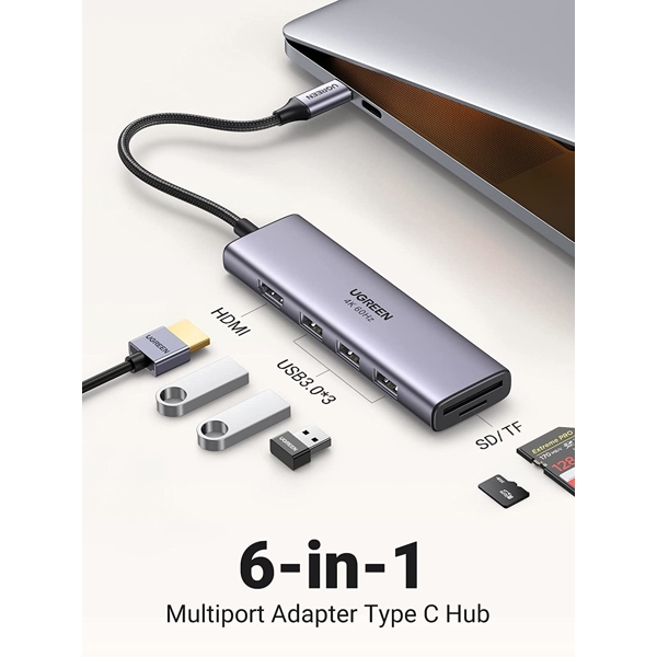 Ugreen CM511-60383 USB-C 6-in-1 Multifunction Hub