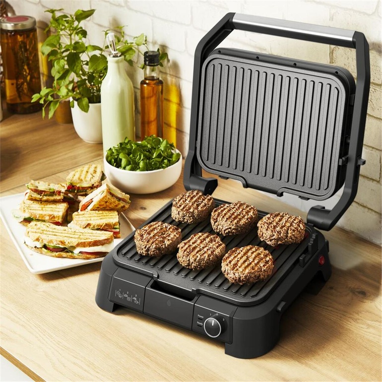 Tefal SuperGrill 3-in-1 Barbecue Grill and Toaster with 6-Slice Capacity - Stainless Steel - 1510002831