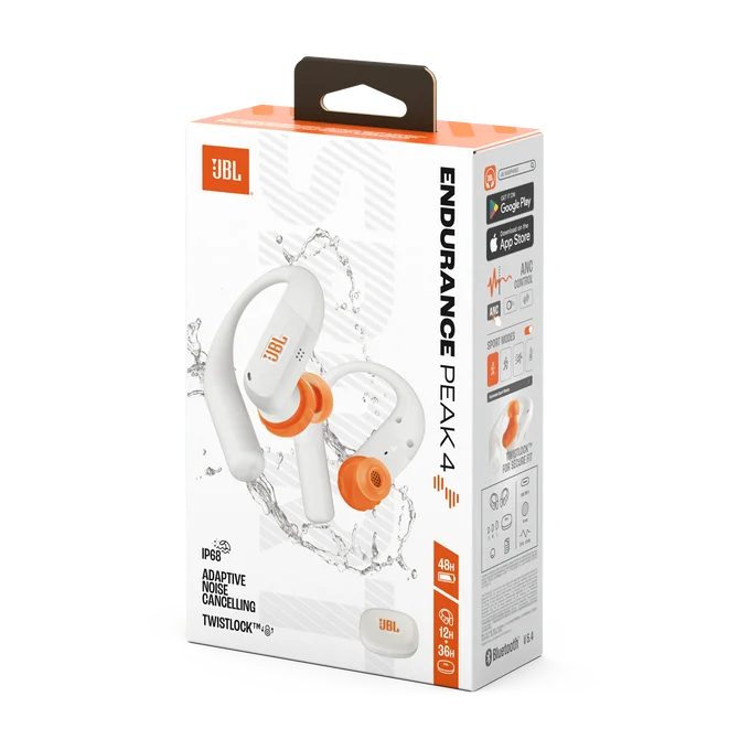 JBL Endurance PEAK 4 True Wireless Headphones  White JB.JBLENDUPEAK4WHT