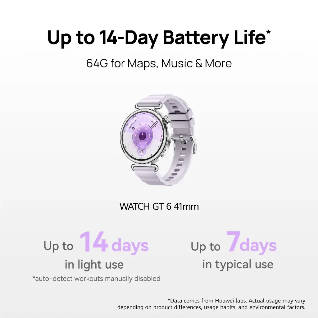 Huawei Watch GT6 41mm - Purple Fluoroelastomer Strap 