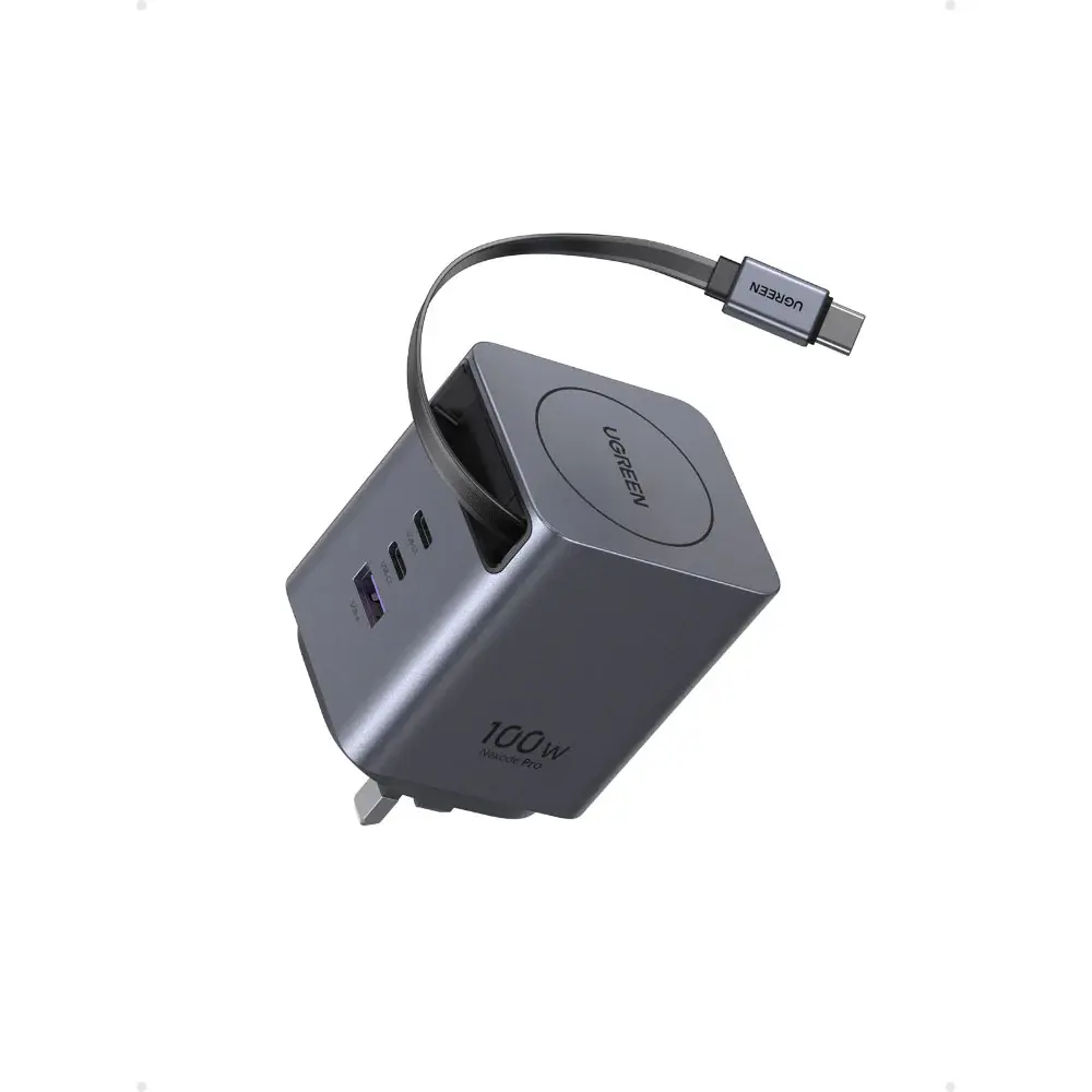 UGREEN NEXODE PRO GAN FAST CHARGE WITH RETRACTABLE CABLE 100W 