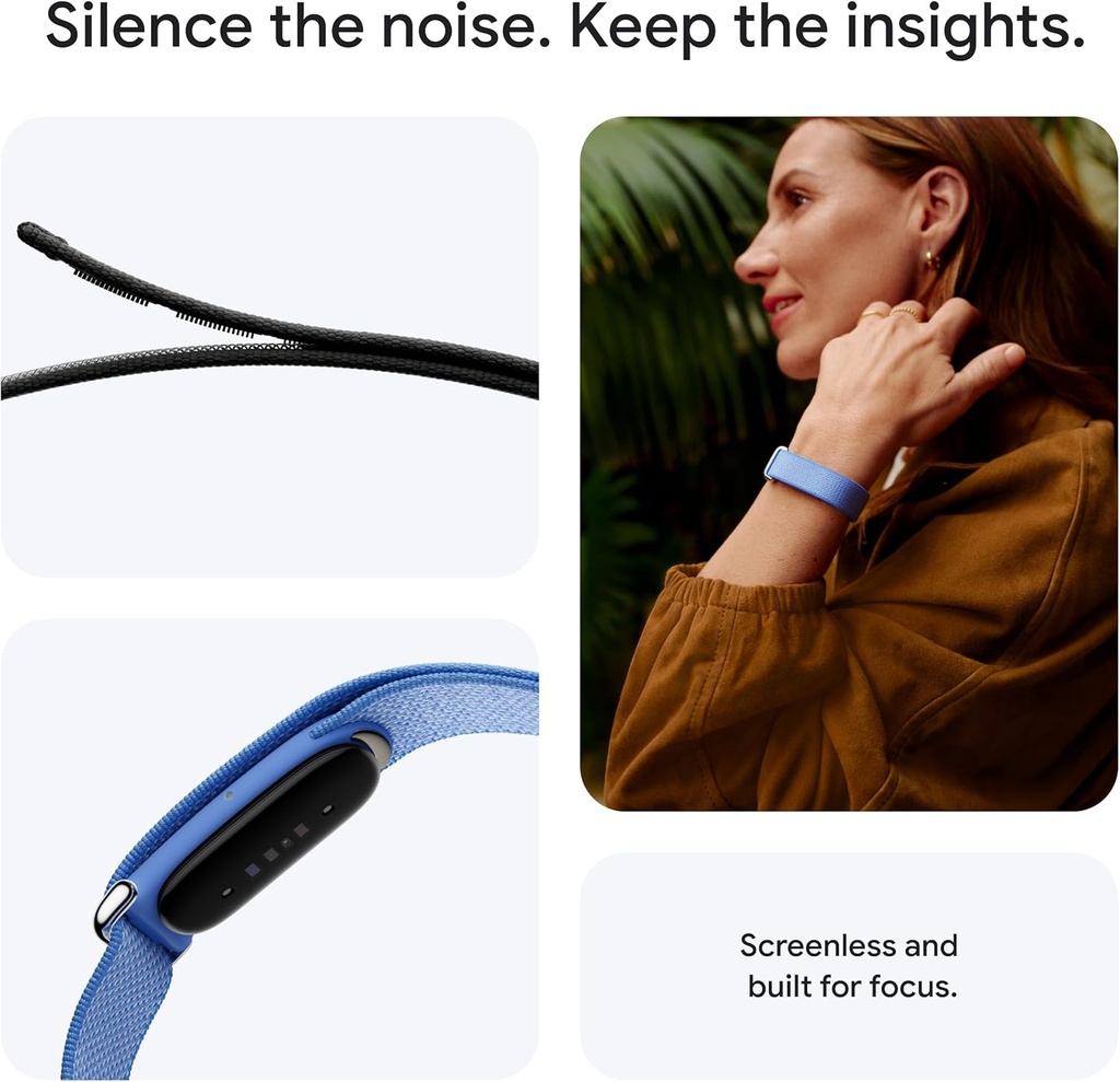 Google Fitbit Air - Screenless Fitness and Health Tracker - Personalized AI-Powered Coaching - Obsidian 