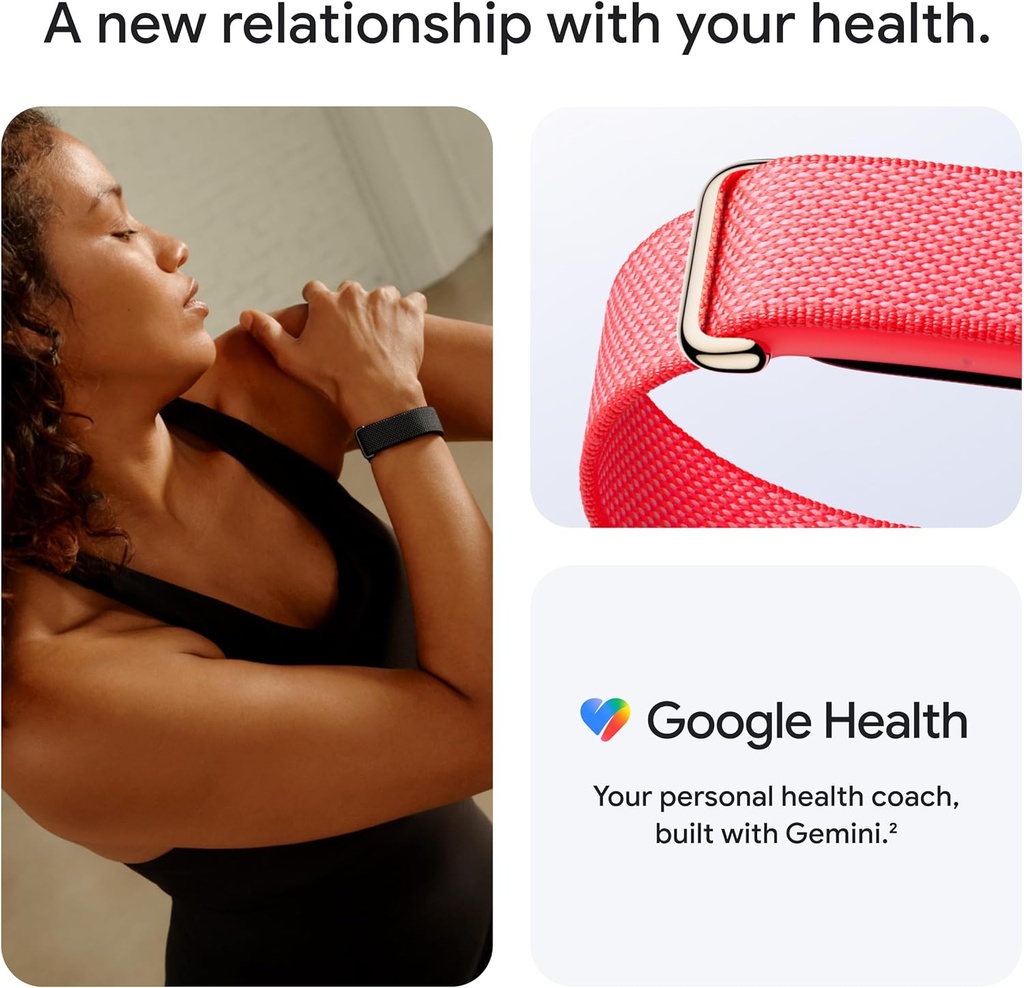 Google Fitbit Air - Screenless Fitness and Health Tracker - Personalized AI-Powered Coaching - Obsidian 