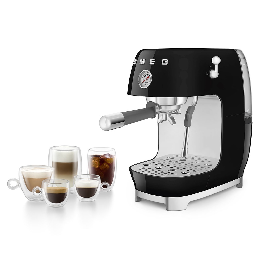 Smeg ECF03BLEU Manual Cold Brew Espresso Machine Black 