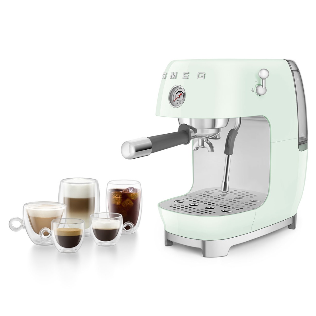 Smeg ECF03PGEU Manual Cold Brew Espresso Machine Pastel Green  