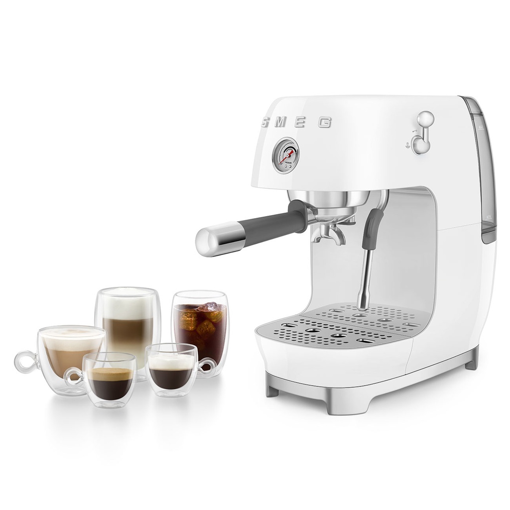 Smeg ECF03WHEU Manual Cold Brew Espresso Machine White 