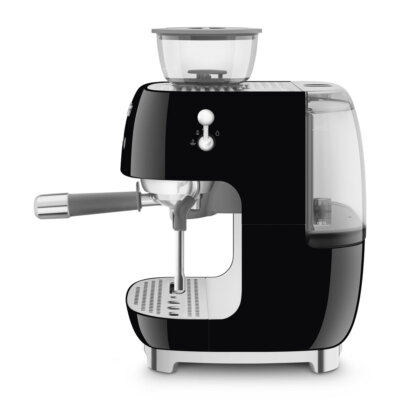 Smeg EGF03BLEU 50's Style Manual Espresso Coffee Machine With Built-in Grinder Black