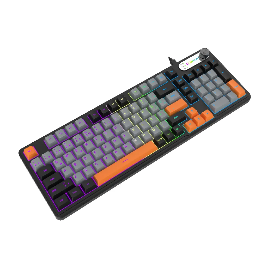 QUANTUM Lumitech Membrane Gaming Keyboard (IP98) – 98 Keys, RGB, with Button + Logo Display