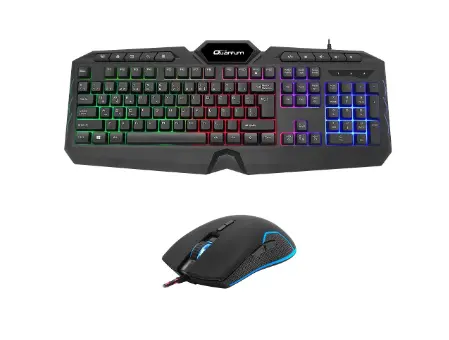 QUANTUM Wired Gaming Keyboard and Mouse Set (Quantum Gaming QG-Q6548QU) – Features Colorful Backlighting and an 8000 DPI Mouse