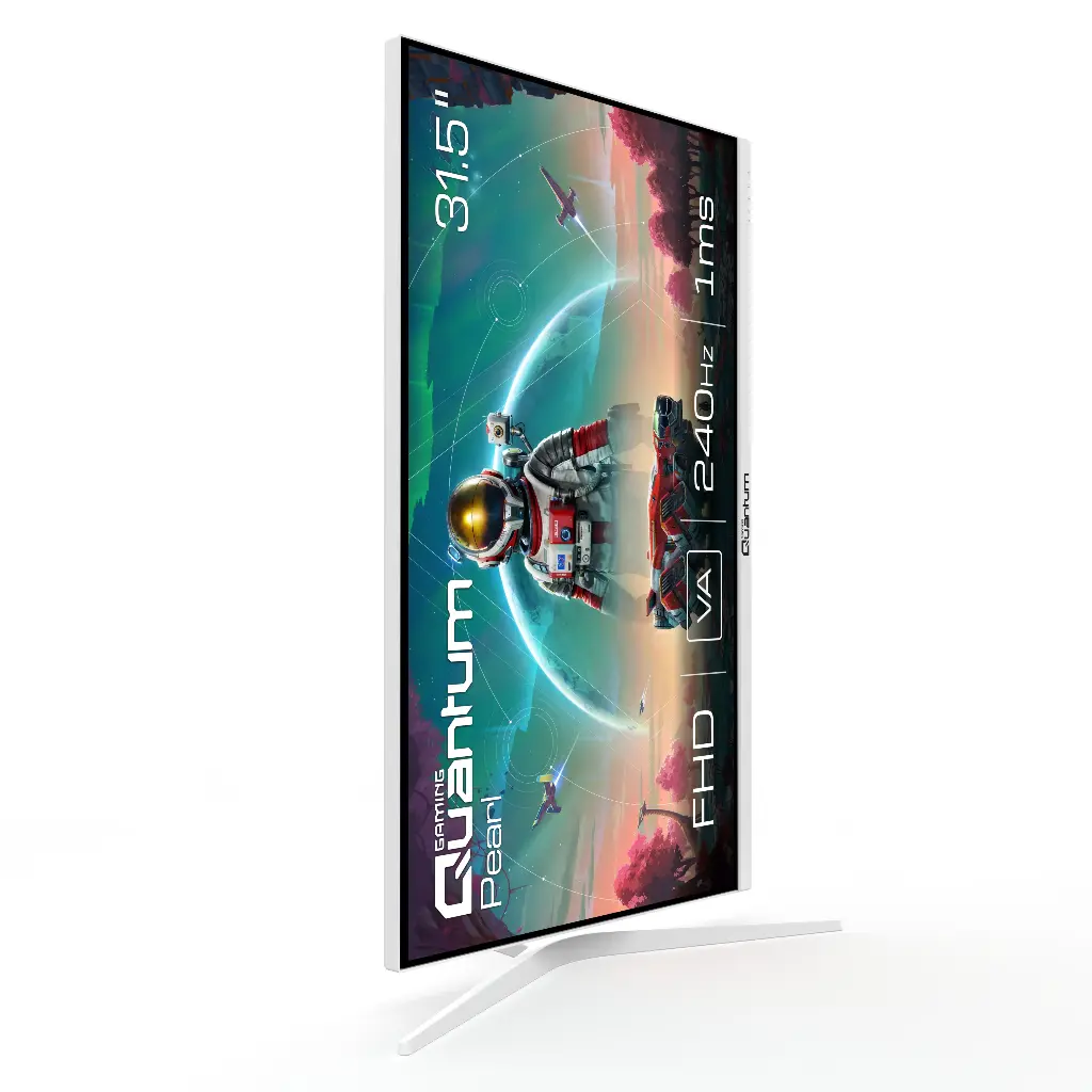 Quantum Pearl MG32W-A 31.5" Flat White Gaming Monitor, FHD, VA Panel, 240Hz, 2xHDMI + 2xDP, Built-in Speakers, Height-Adjustable