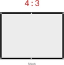 Chestnuter 72" Portable Foldable White Projector Curtain Projection Screen