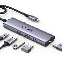 Ugreen 5-in-1 USB C HUB 3xUSB-A 3.0 + USB-C 100W PD + 4K HDMI - Gray