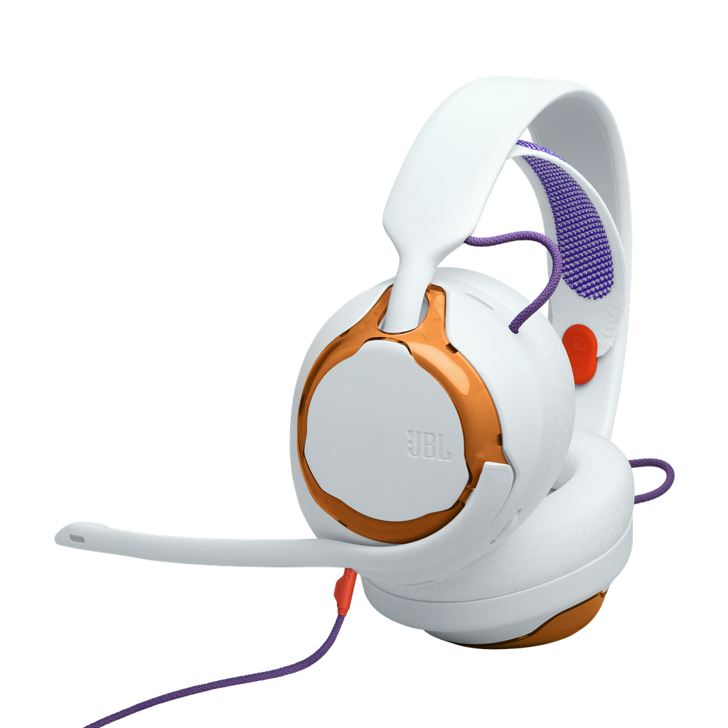 JBL Quantum 250 Gaming Kablolu Kulak Üstü Kulaklık Beyaz Turuncu - JB.JBLQTUM250TEL