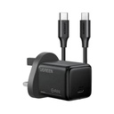 Ugreen GaN USB-C Portlu 30W Duvar Şarj Cihazı ve USB-C Kablosu - Siyah 75958