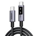 Ugreen Akıllı Dijital Ekranlı 100W USB-C - USB-C Örgülü Kablo 1m Gri 35501