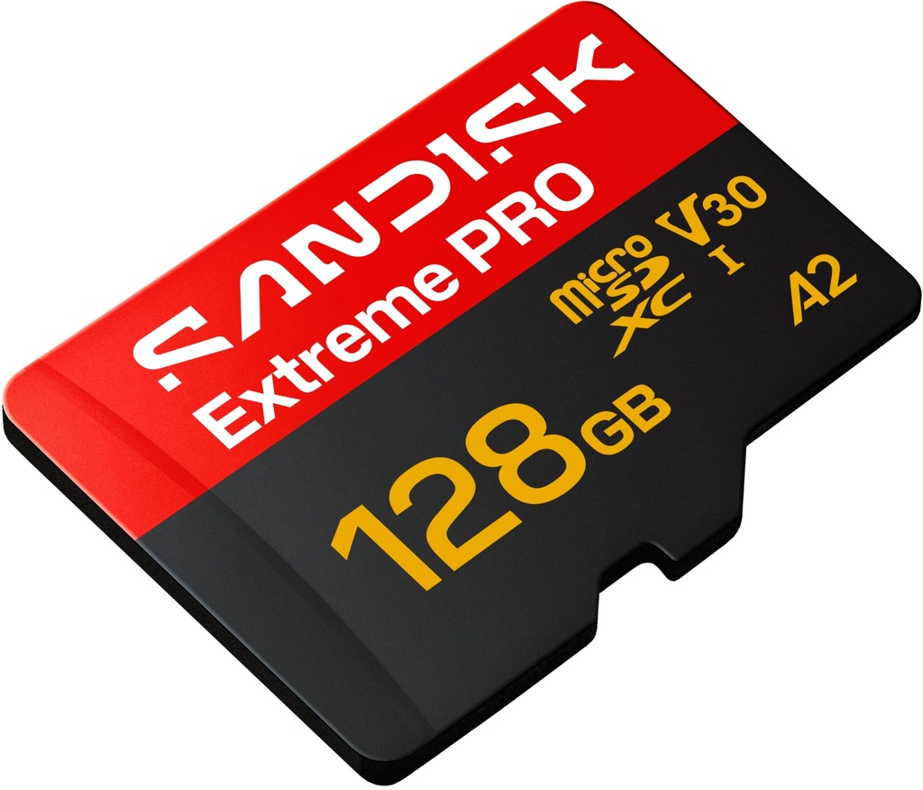 SanDisk Extreme PRO UHS-I microSD + SD Adapter Card 128GB Read Speeds 250MB/s and Write Speeds 120MB/s