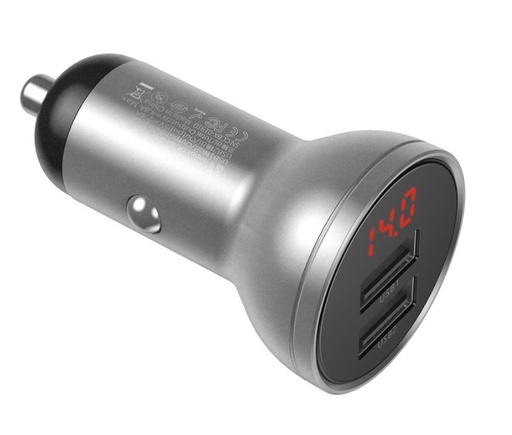 [BASE00183] Baseus Dijital Display Çift USB 4.8A Araç Şarj Cihazı 24W