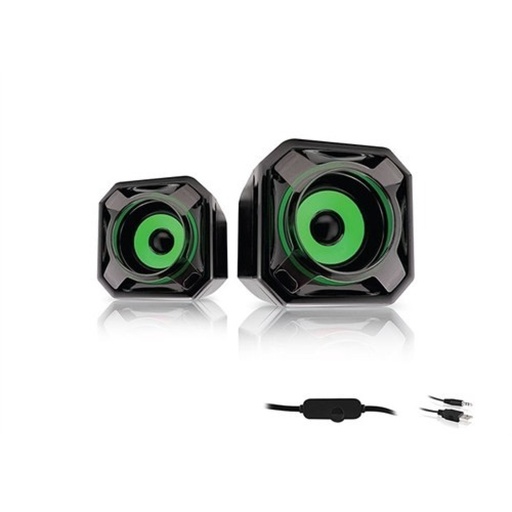 [SEG471] Mikado MD-177 2.0 5W * 2 Yeşil Siyah Süper Bas USB Hoparlör