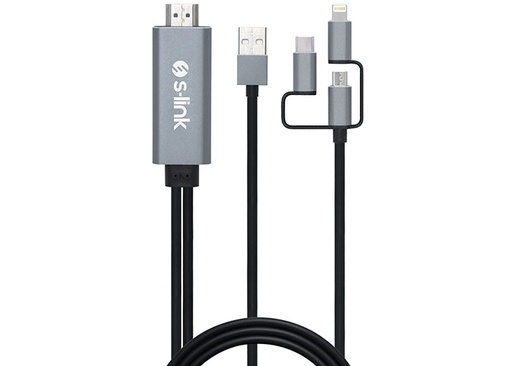 [SEG424] S-link SL-IPH20 HDMI to 3-in-1 2m Phone Compatible Video Transmitter Cable