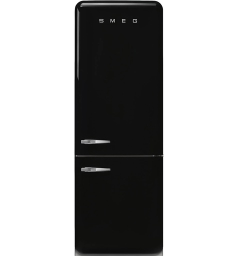 [SNEG0092] Smeg FAB38RBL5 Refrigerator - Bottom Mount Black, 50's Style Aesthetic