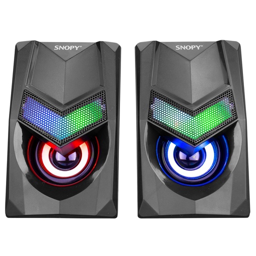 [SEG443] Snopy SN-X25 2.0 Multimedya RGB Işık 3W * 2 Siyah USB Hoparlör