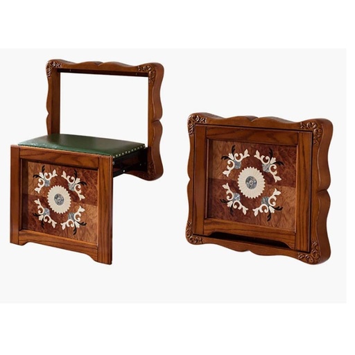 [STOK0122] Wall-mounted shoe stool AM01 Rubber wood+ second layer of cowhide