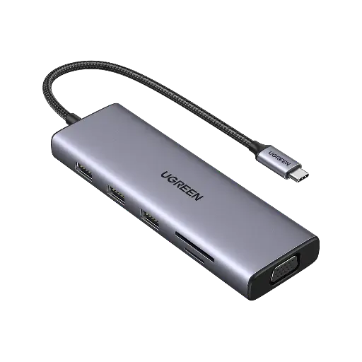 [UGREEN0089] Ugreen 10 in 1 USB-C HUB 3xUSB-A 3.0 + USB-C 100W PD + SD/TF + RJ45 + 4K HDMI + VGA + 3.5mm 15601