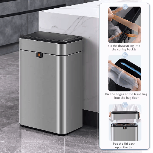 [URUN01611] Automatic Garbage Stainless Steel 40L CK8808