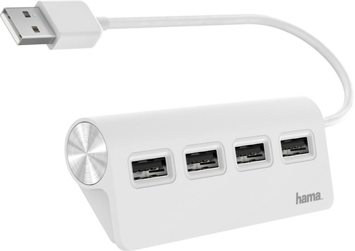 [HAMA07] HAMA 4-Port USB 2.0 480 Mbit/s USB Hub White HM.200120