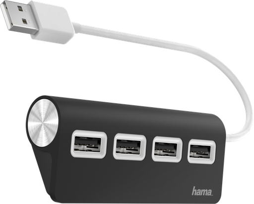 [HAMA06] HAMA 4 Port USB 2.0 Desktop Hub, Black -  HM.200119