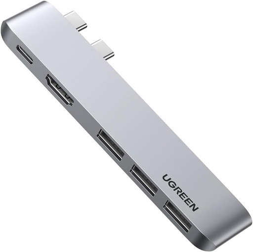 [UGREEN0096] Ugreen 5in2 Hub Dual USB-C to  4K HDMI + USB-A 3.0 x3 + Thunderbolt USB-C 100W (UGN-CM251-60559B)