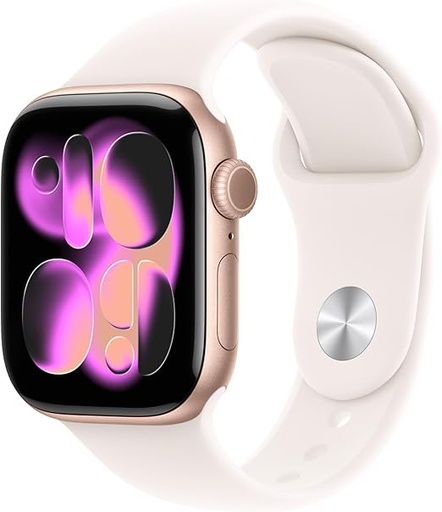 [APPLE0404] Apple Saat Serisi 11 GPS 46mm Rose Altın Aluminium Light Blush Sport Band S/M MEV64