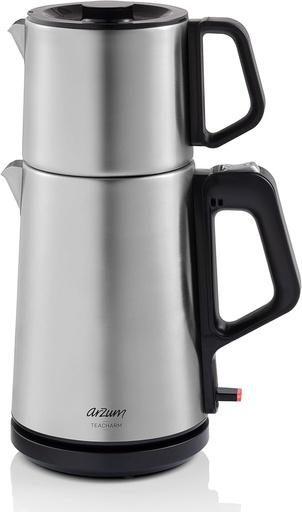 [EDP089] Arzum TeaCharm Turkish Tea Maker, Paslanmaz Çelik, Auto Shut-Off, Inox, 1800W AR3143
