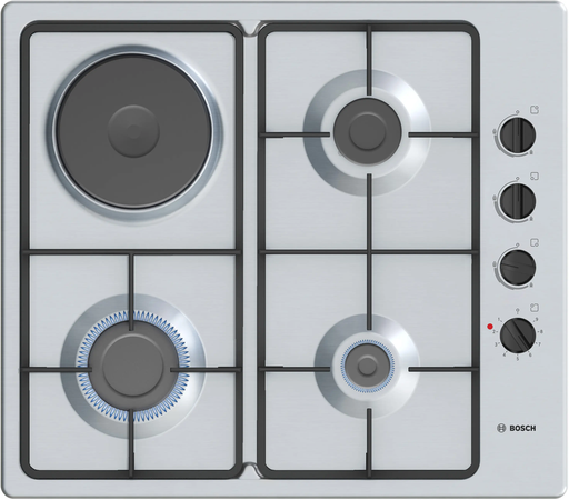 [ARGS00147] Bosch Serie 2 PBY6C5B62O Ankastre Paslanmaz Çelik 58 cm Kombi 4 Bölge Ocak