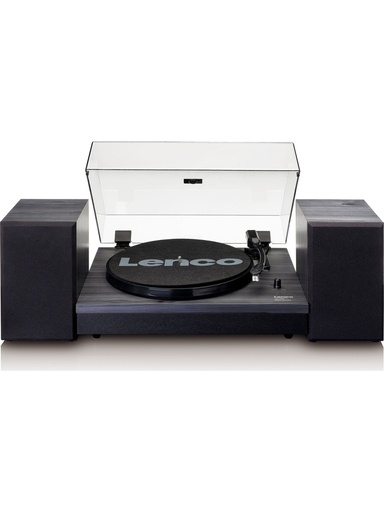 [FAM056] Lenco LS-300BK Wooden External Speaker Bluetooth Turntable