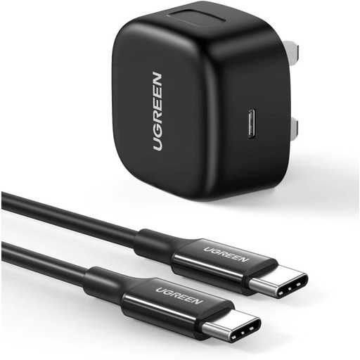 [UGREEN0130] Ugreen 25W Pd Fast Charger With Usb Cable 2M – Black  (CD250-50577)