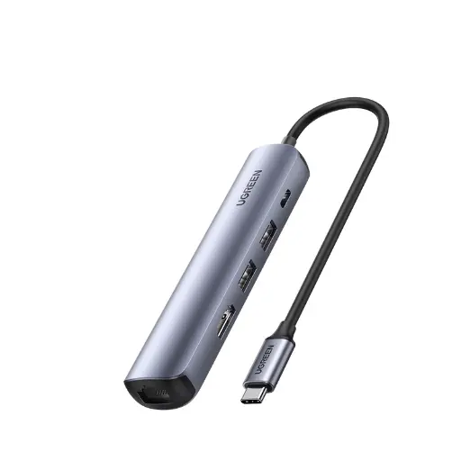 [UGREEN0144] UGREEN USB-C to 2*USB 3.0+HDMI+RJ45 Ethernet Adapter+PD, CM418-10919B Grey
