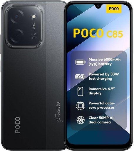[​XIAOMI00081] Xiaomi POCO C85 4G Dual SIM 8GB RAM 256GB - Black