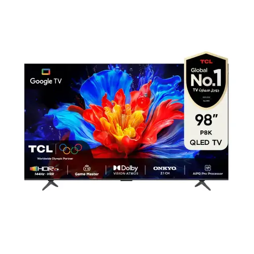 [TCLTV094] TCL 98" 98P8K QLED 4K 144 Hz Quantum Crystal Google TV (2025)