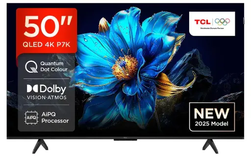 [TCLTVBIL092] TCL 50" 50P7K QLED 4K Quantum Crystal Google TV (2025)