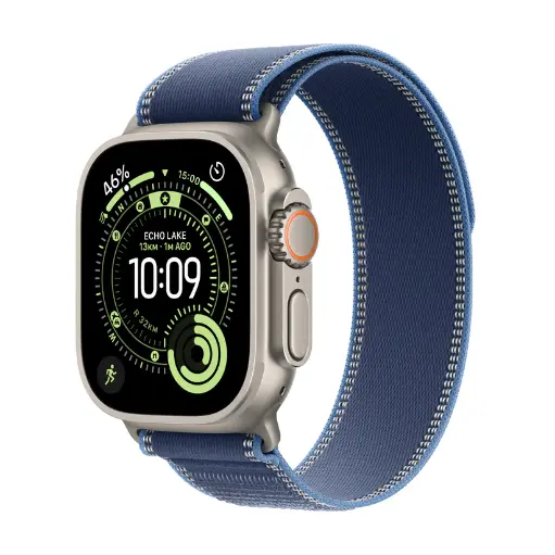 [APPLE0455] Apple Watch Ultra 3 Natural Titanium Case with Blue/Bright Blue Trail Loop M/L - MEWU4