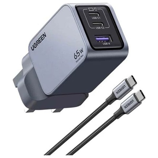 [UGREEN0150] UGREEN Nexode Pro 65W 3 Portlu GaN Hızlı Şarj Cihazı
